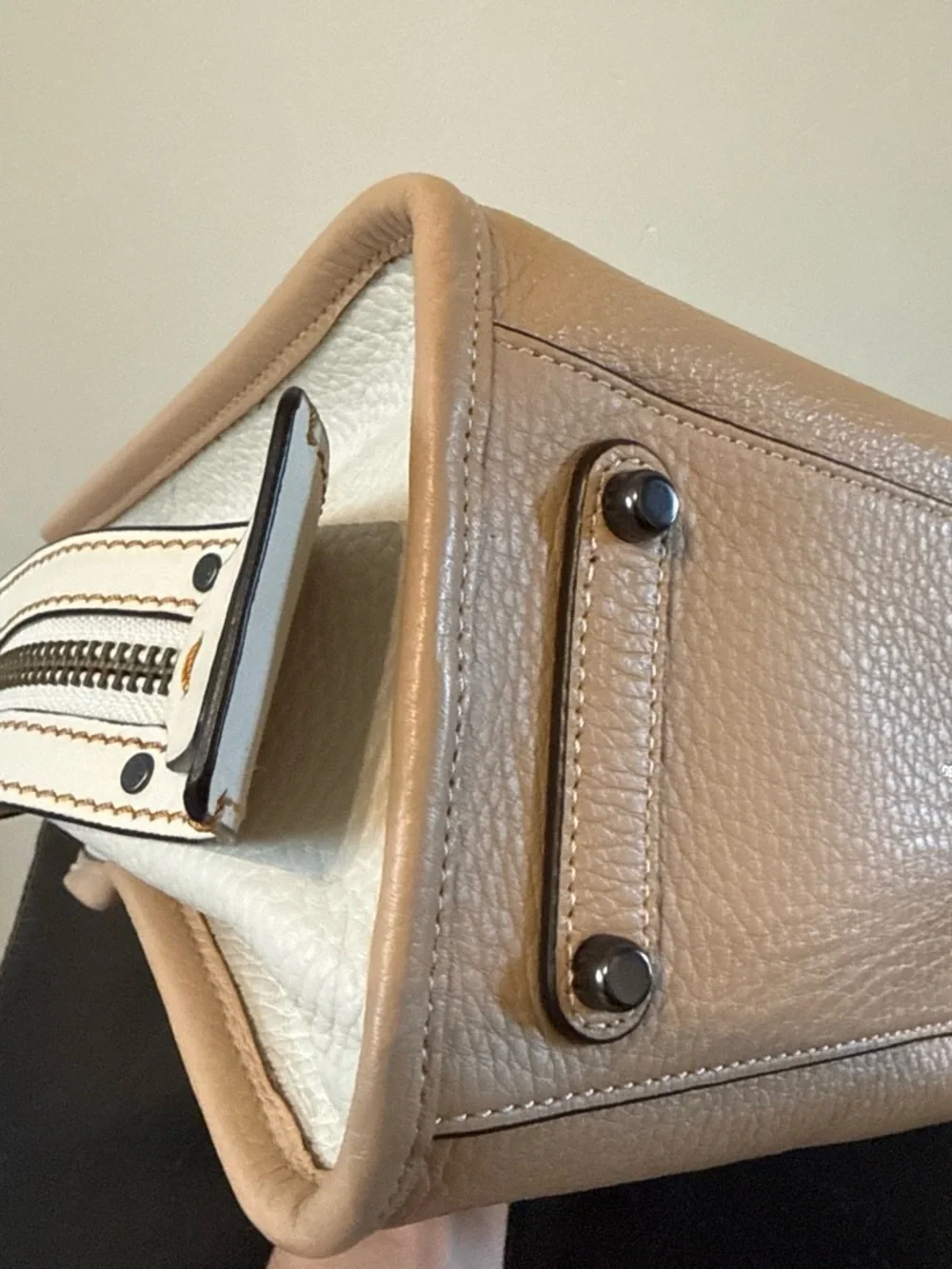 Coach Rogue 25 Colorblock Pebble Leather Satchel